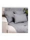 Aslanis Home Onia Ριχτάρι Πολυθρόνας Chenille 180x180εκ. Ανθρακί / Γκρι