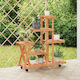 vidaXL Blumentopf-Regal Holz Braun mit Rädern 9...