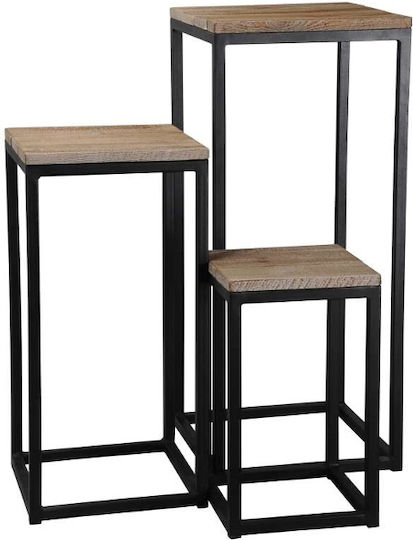 Pflanzenständer Metall Schwarze 35.5cmx35.5cmx83cmcm. 3Stück