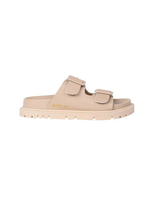 Replay Women's Flat Sandals in Beige Color