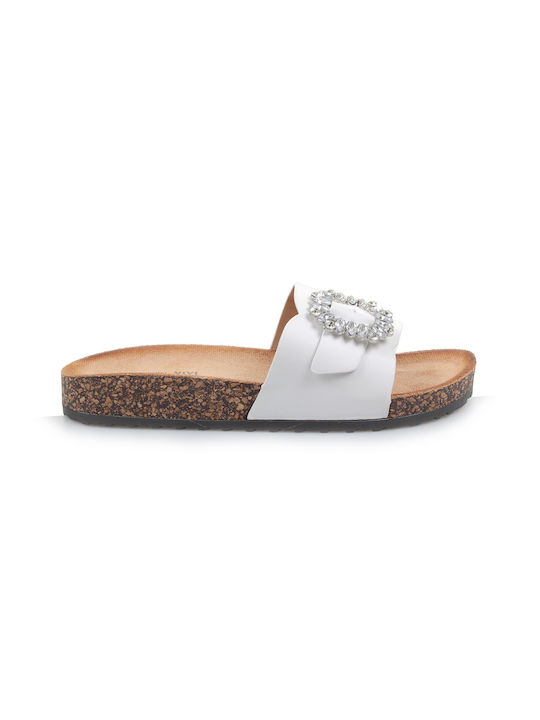 Fshoes Women's Sandals with Stones White
