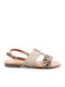 Women's Flat Sandals in Gold Color