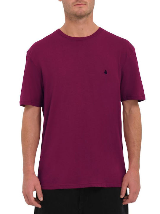 Volcom T-shirt Bărbătesc cu Mânecă Scurtă Burgundy