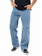 Double Knee Men's Jeans Pants with Loose Straight Fit Blue