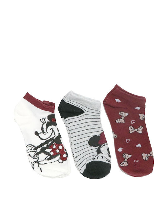 Disney Minnie Mouse Дамски Чорапи Бели 3Бр