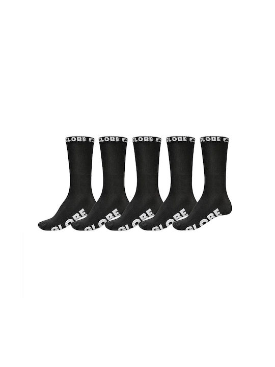 Globe Socks Black 5Pack