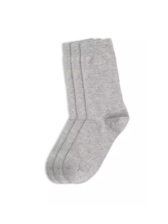 ME-WE Γυναικείες Μονόχρωμες Κάλτσες Γκρι 3 Pack