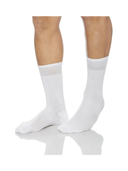 Dundar Men's Solid Color Socks White