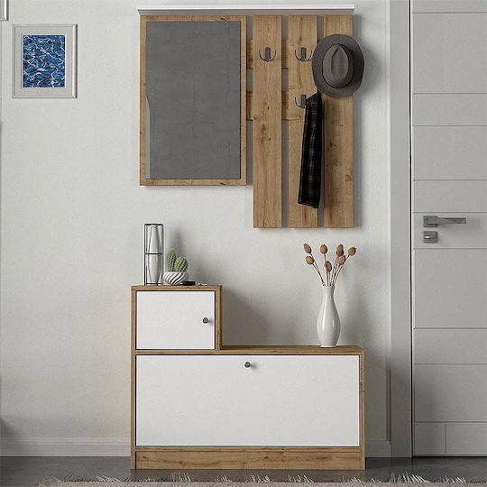 Galina Mobilier de Intrare cu Oglindă / Cuier & Dulap pentru Pantofi 91.8x27x70buc
