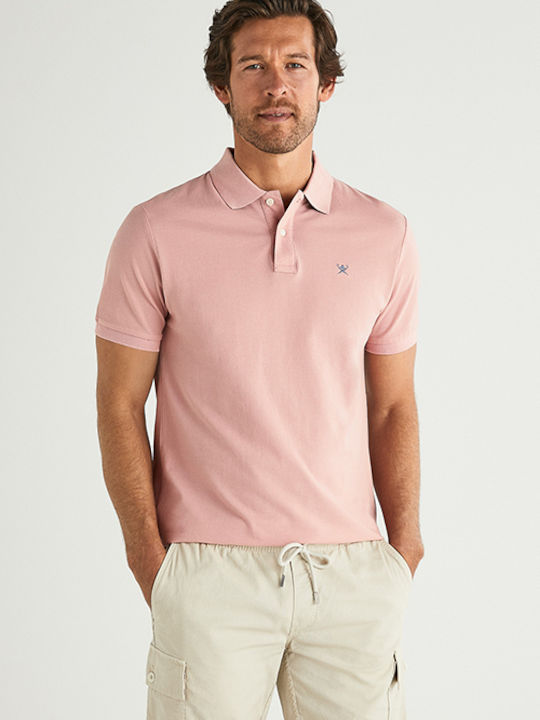Hackett London Men's Short Sleeve Blouse Polo Pink