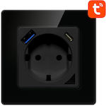 Avatto Smart Single Power Socket Wi-Fi Connected Black