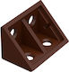 Plastic Shelf Brackets Brown 25x25mm 3103025540001