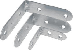 Metal-con Γωνία Ραφιού Γαλβανιζέ σε Ασημί Χρώμα 80x80mm 01-1005