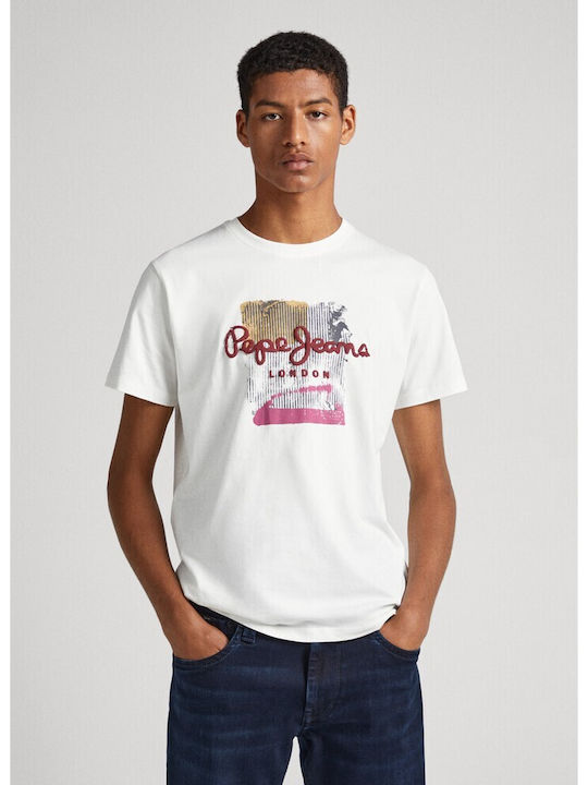 Pepe Jeans T-shirt Bărbătesc cu Mânecă Scurtă Alb