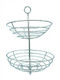 Obstschale Metallisch 2 Niveaus Silber 25x20x40cm