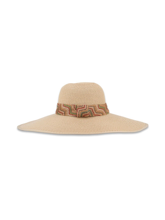 E-shopping Avenue Wicker Women's Floppy Hat Beige