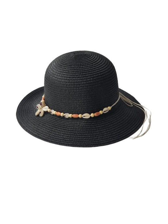 MI-TU Exclusive Wicker Women's Hat Black