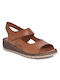 Pace Comfort Anatomic Women's Leather Ankle Strap Platforms Tabac Brown