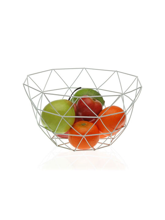 Versa Fruit Bowl Metallic White 27x27cm