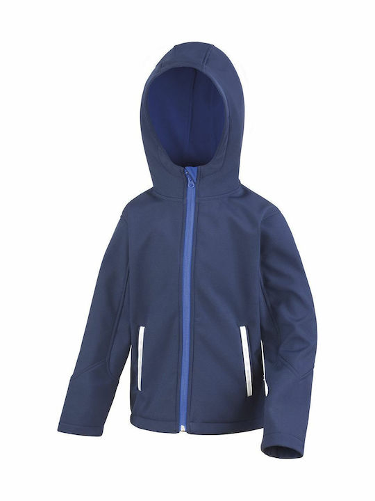 Kinder Freizeitjacke Kurz Winddicht mit Kapuze Marineblau