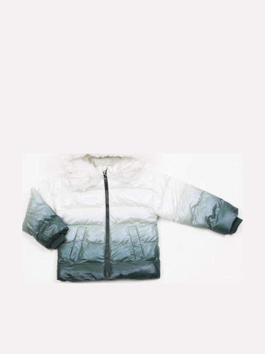 Kinder Steppjacke Kurz mit Kapuze Mehrfarbig
