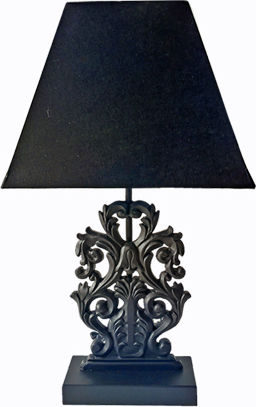 Art et Lumiere Lemn Lampă de masă cu Abajur Negru și Bază