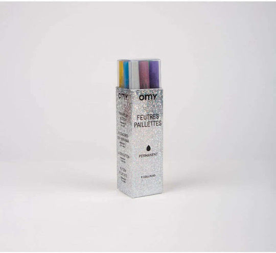 Omy Feutres Paillettes Glitter Zeichenmarker Set 9Stück