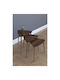 ArteLibre Beistelltisch Abidemi Holz Nussbaum 3 Stück M35xL35xH52cm