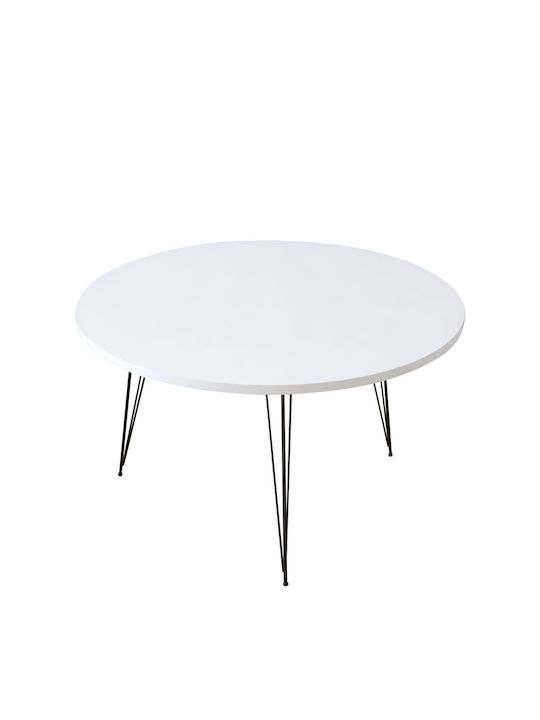 Round Coffee Table Tayo White L70xW70xH40cm