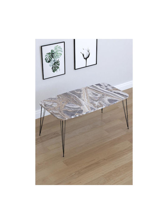 Mese De Cafea Rectangular Central Femi Din Lemn Gri L90xL50xÎnălțime40cm