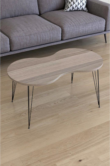 Oval Central Coffee Table Sade Wooden Beige W90xL41xH40cm