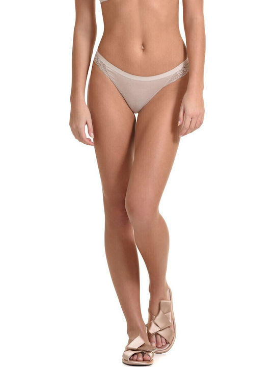 Miss Rosy Women's Slip with Lace Beige