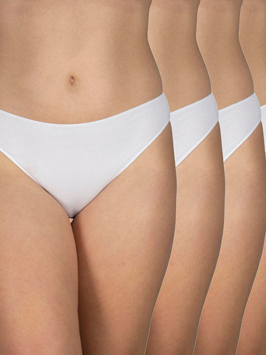 A.A UNDERWEAR Tai Bumbac Femei Alunecare MultiPack fără cusături Albe