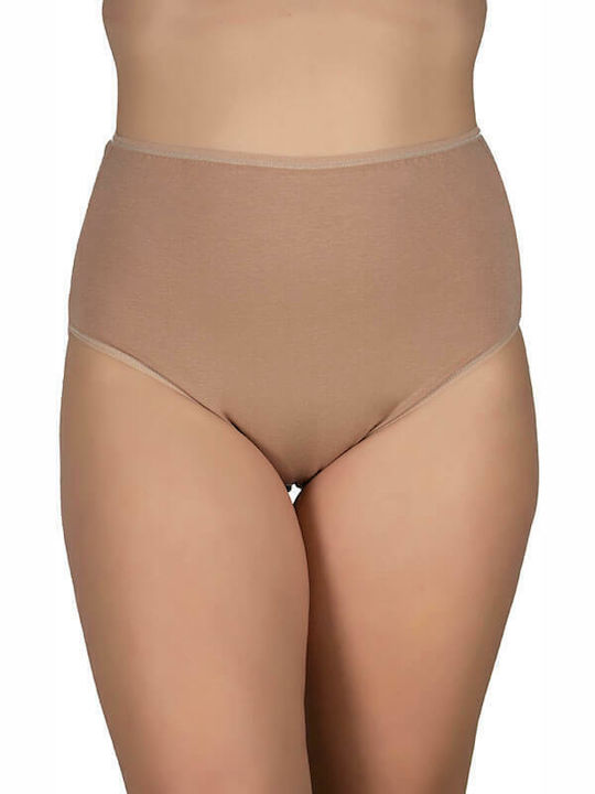 A.A UNDERWEAR Βαμβακερά Ψηλόμεσα Γυναικεία Slip MultiPack Μπεζ