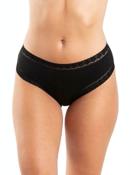 A.A UNDERWEAR Cotton Women's Slip 3Pack with Lace Black