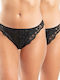 A.A UNDERWEAR Cotton Women's Slip 2Pack with Lace Black