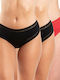 A.A UNDERWEAR Plus Baumwolle Damen Slip 3Pack mit Spitze Schwarz