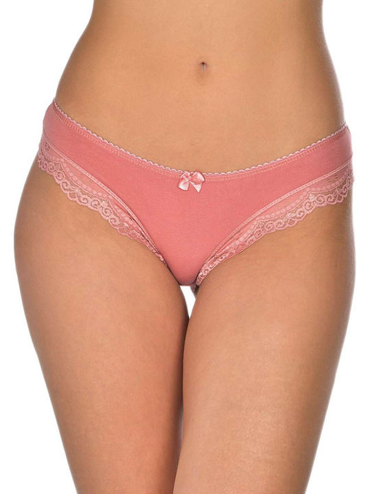 Jokers Baumwolle Damen Slip mit Spitze Rosa