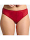 Damen Slip mit Spitze Rot