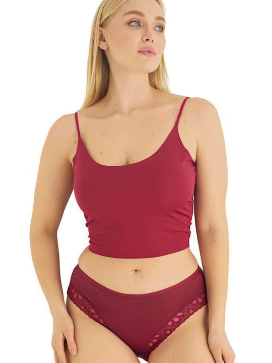 Sexen Bumbac Femeie Alunecare Burgundy