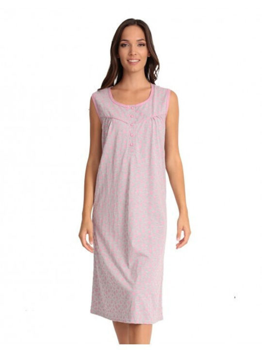 Lydia Creations Summer Cotton Women's Nightdress Pink