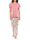 Pink Label Summer Women's Pyjama Set Cotton Pink