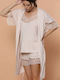 Sexen Summer Women's Robe with Pyjama Beige