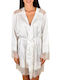 Promise Summer Women's Satin Robe White