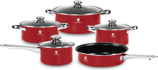 HomeVero Комплект съдове за готвене от Алуминий Red 9бр