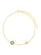 Eforo Women's Bracelet with design Eye made of Silver Gold Plated with Zircon