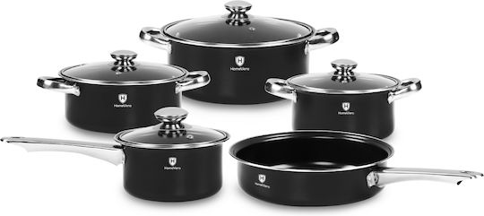 HomeVero Комплект съдове за готвене от Алуминий Black 9бр