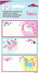 Global Gift Notebook Labels Μονόκεροι 12pcs Unicorns