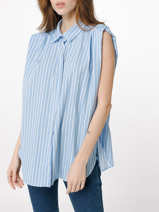 Cuca Women's Sleeveless Shirt Light Blue