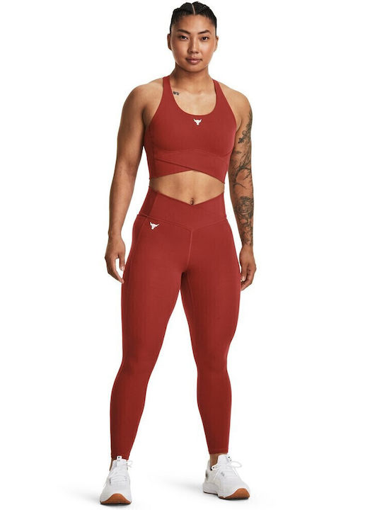 Project Rock Crossover Training Damen Leggings mit Formendefinition Rot